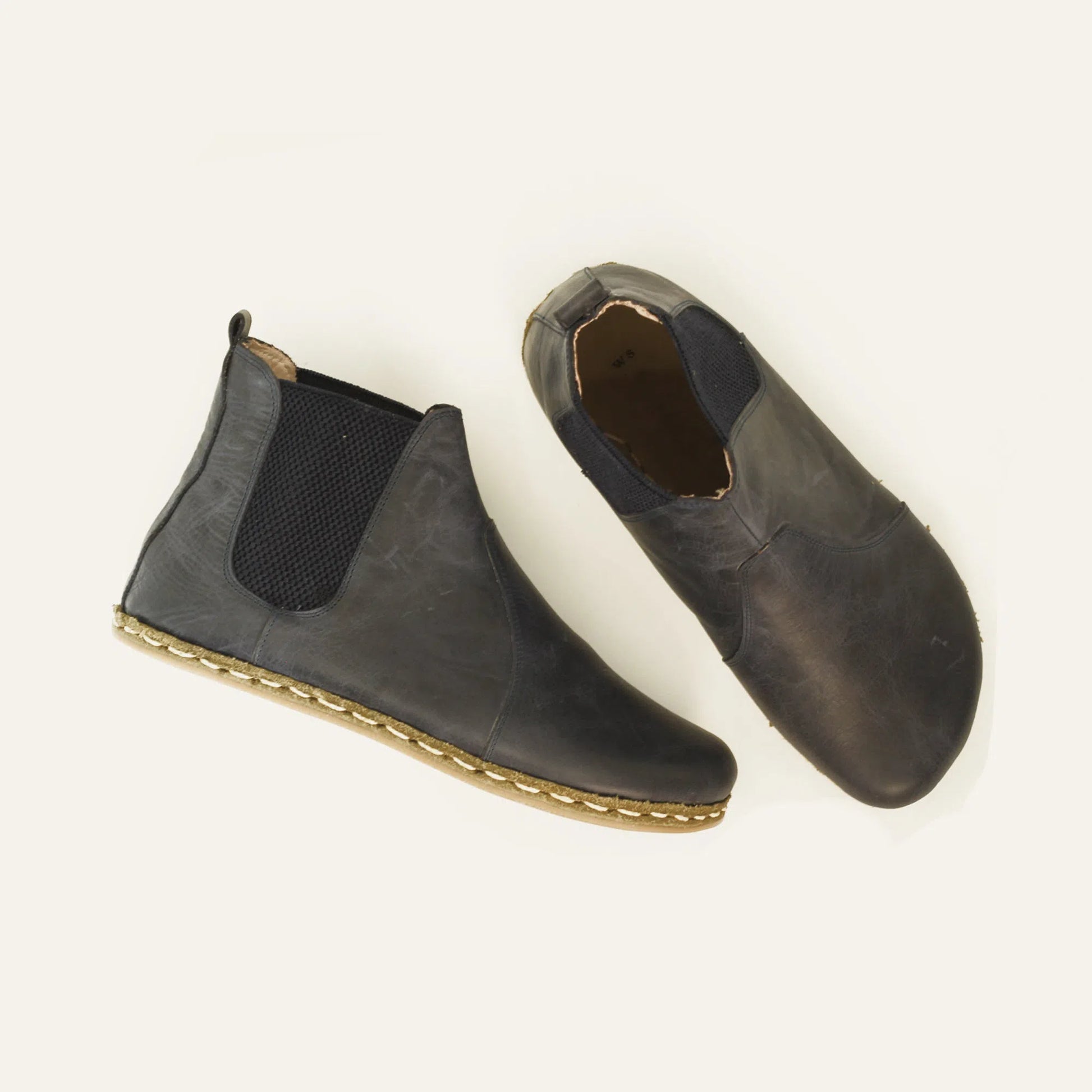 barefoot chelsea womens handmade navy blue boots