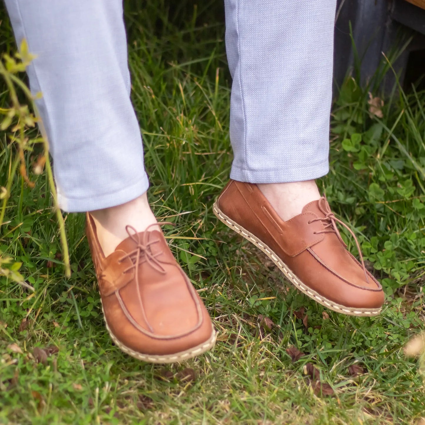 barefoot crazy new brown leather earthing shoes for men