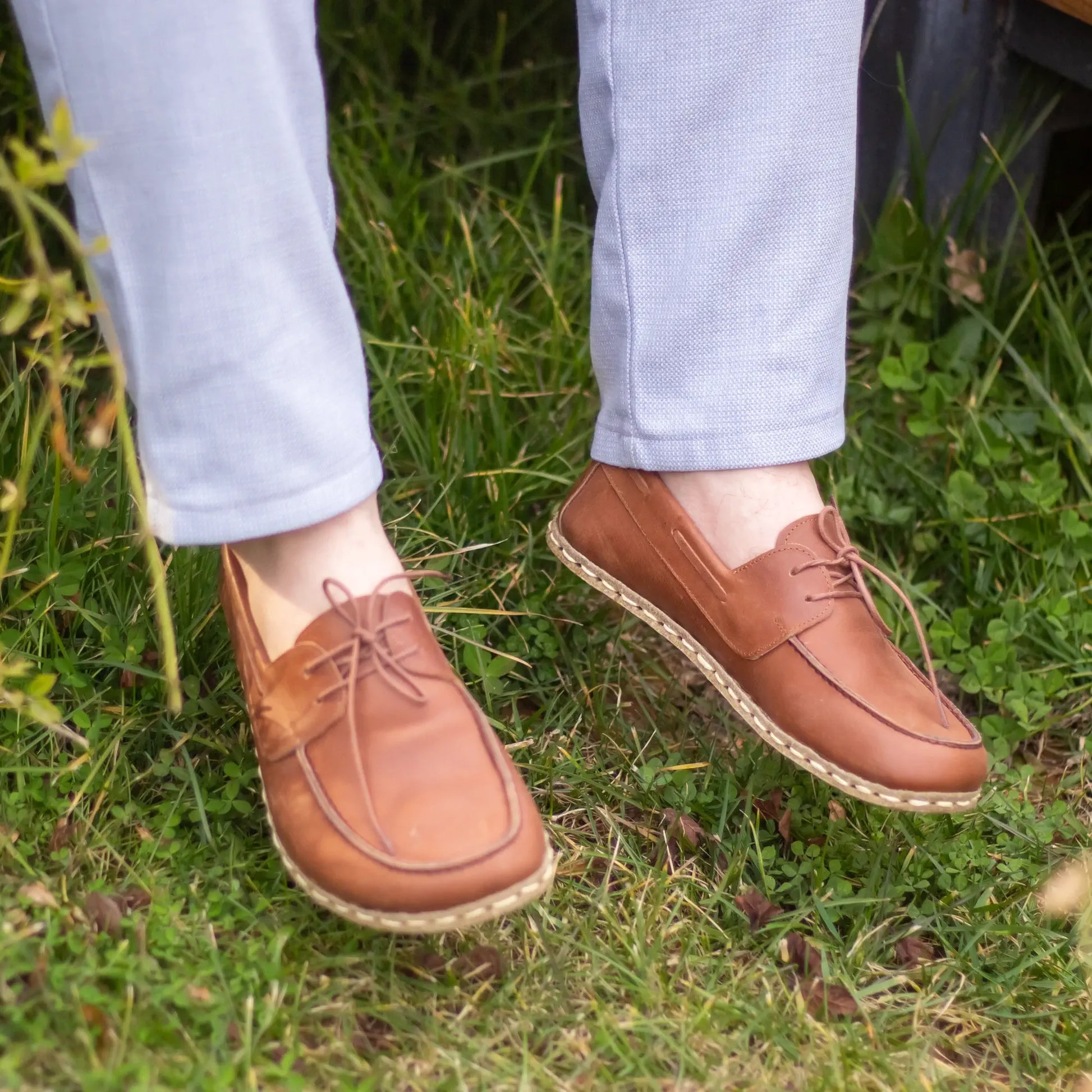 barefoot crazy new brown leather earthing shoes for men