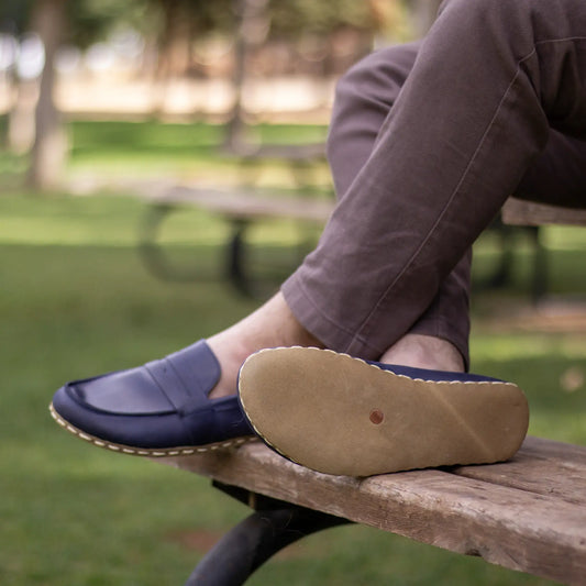 barefoot earthing shoes crazy navy blue men