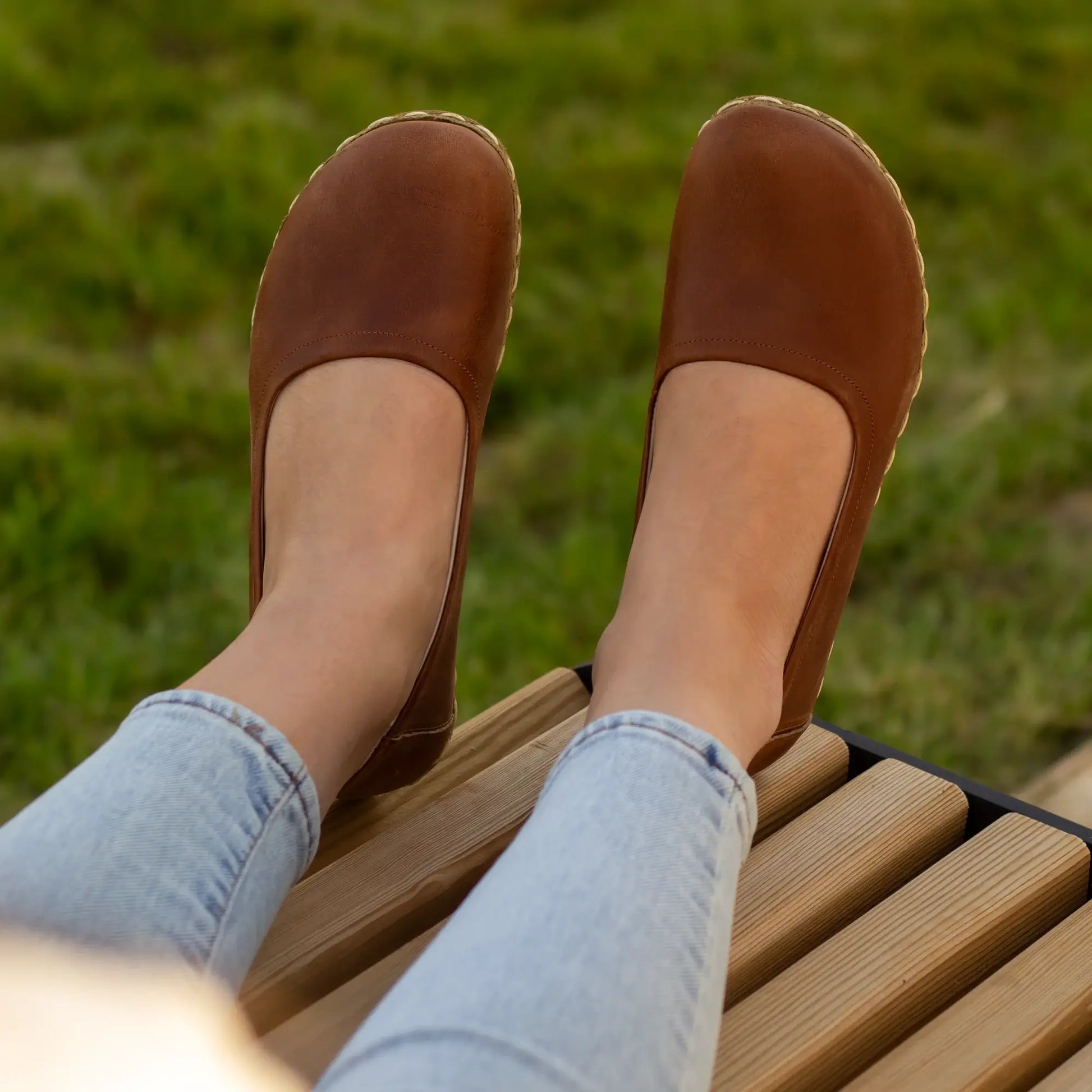 barefoot flat shoes light brown for women
