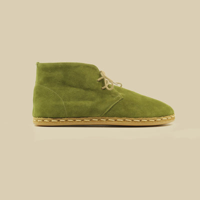 barefoot green leather oxford boots men