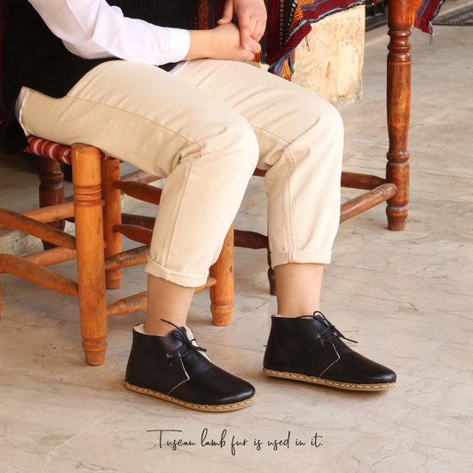 barefoot grounding ankle boots black women