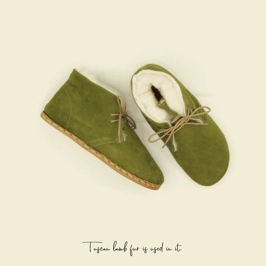 barefoot grounding ankle boots green men