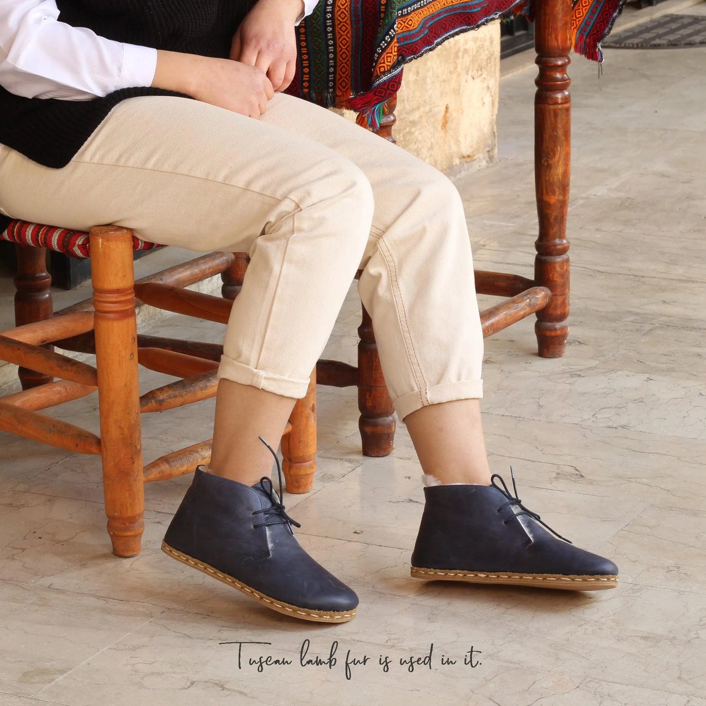 barefoot grounding ankle boots navy blue women