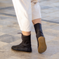 Barefoot Grounding Effect Black Leather Boots For Women-Women Barefoot Shoes Modern-Nefes Shoes-5-Nefes Shoes