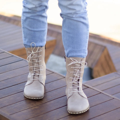 barefoot grounding effect crazy vision leather boots for men