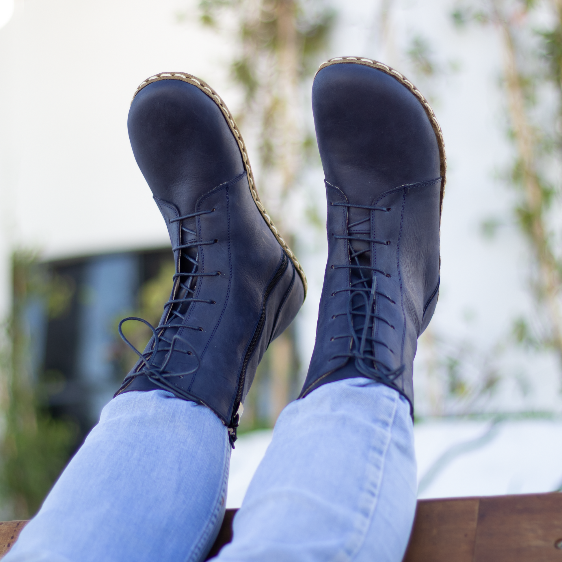 Navy blue boots men best sale