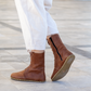 Barefoot Grounding Effect New Brown Leather Boots For Women-Women Barefoot Shoes Modern-Nefes Shoes-5-Nefes Shoes