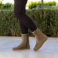Barefoot Grounding Effect Olive Green Leather Boots For Women-Women Barefoot Shoes Modern-Nefes Shoes-5-Nefes Shoes