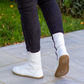 Barefoot Grounding Effect White Leather Boots For Women-Women Barefoot Shoes Modern-Nefes Shoes-5-Nefes Shoes