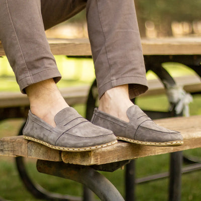 barefoot grounding footwear gray nubuck men