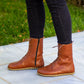 barefoot leather lace up tornado brown boots for women