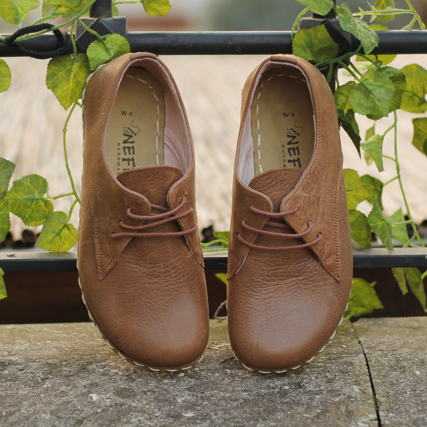 Barefoot Leather Mens Shoes Matte Brown Lace-up-Men Barefoot Shoes Laced-nefesshoes-3-Nefes Shoes