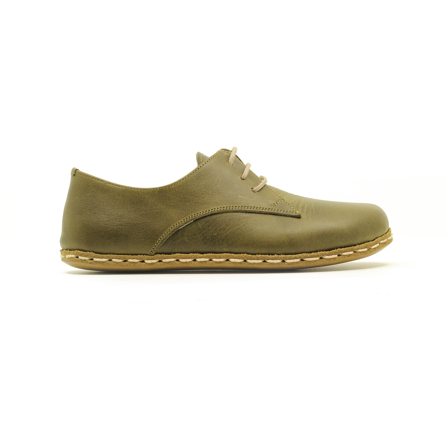 Barefoot Leather Mens Shoes Military Green Lace-up-Men Barefoot Shoes Laced-nefesshoes-3-Nefes Shoes