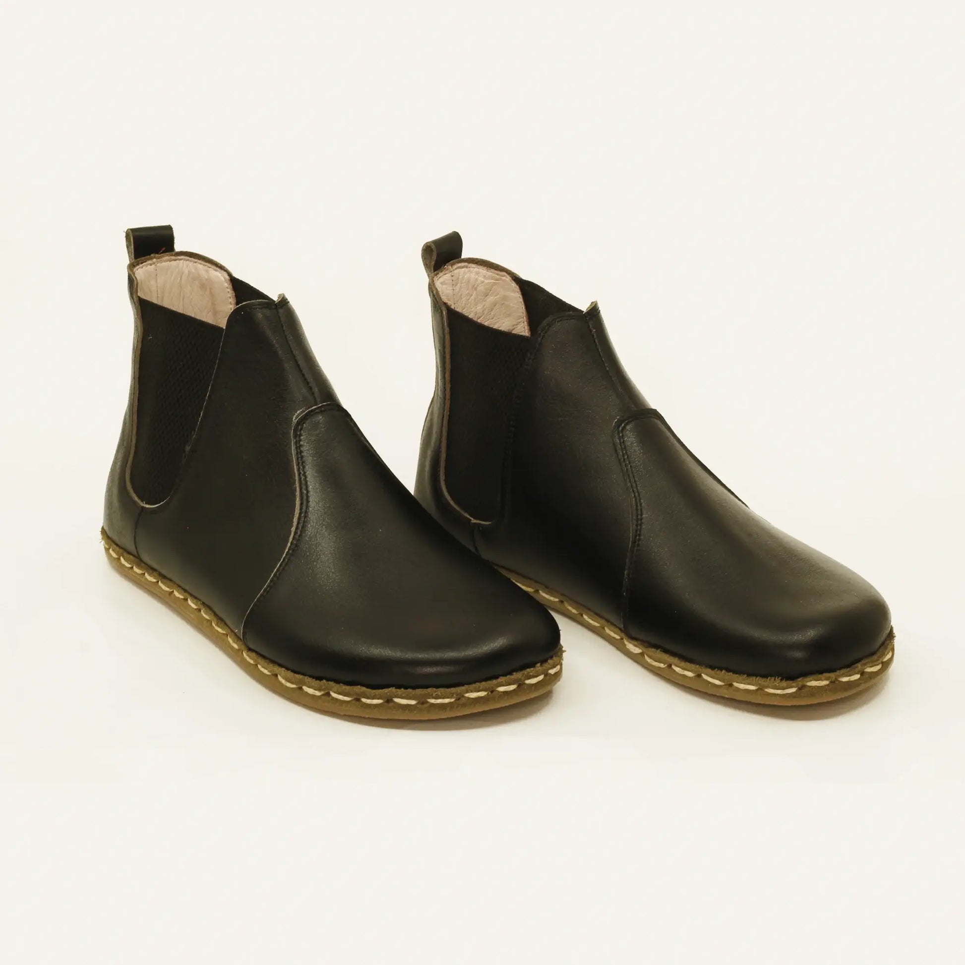 barefoot mens black handmade chelsea leather boots