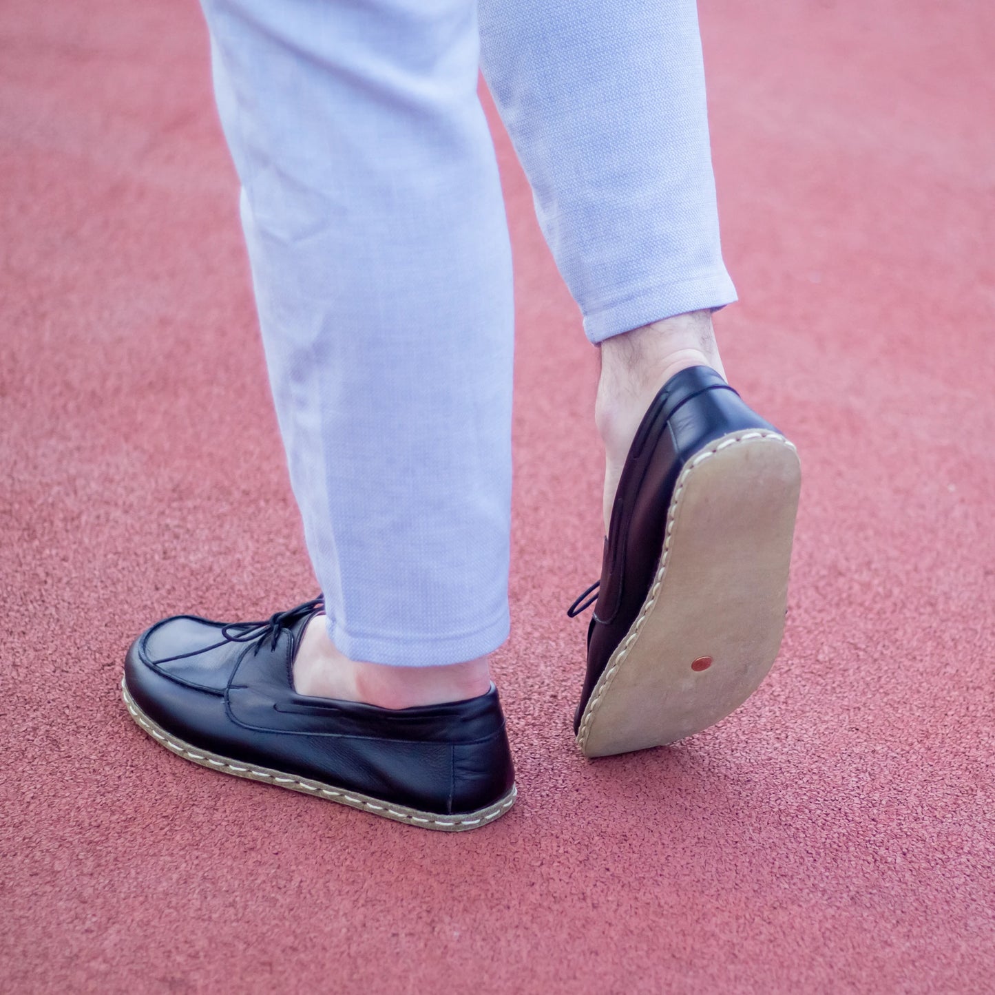 barefoot men’s black leather natural earthing shoes