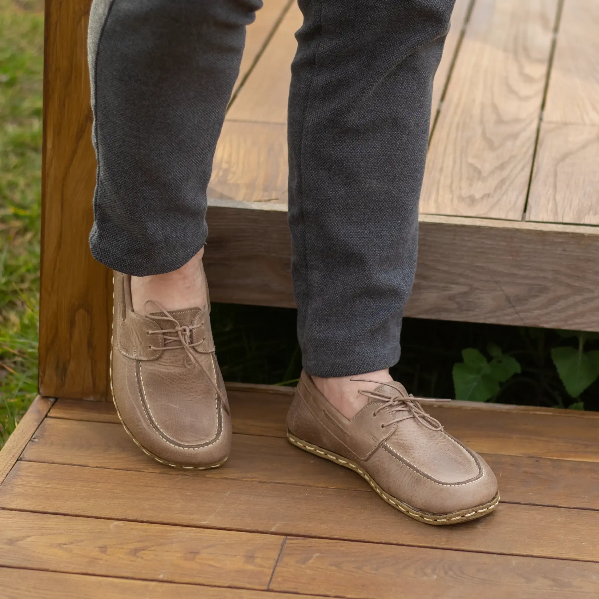 barefoot men’s crazy vision leather natural earthing shoes