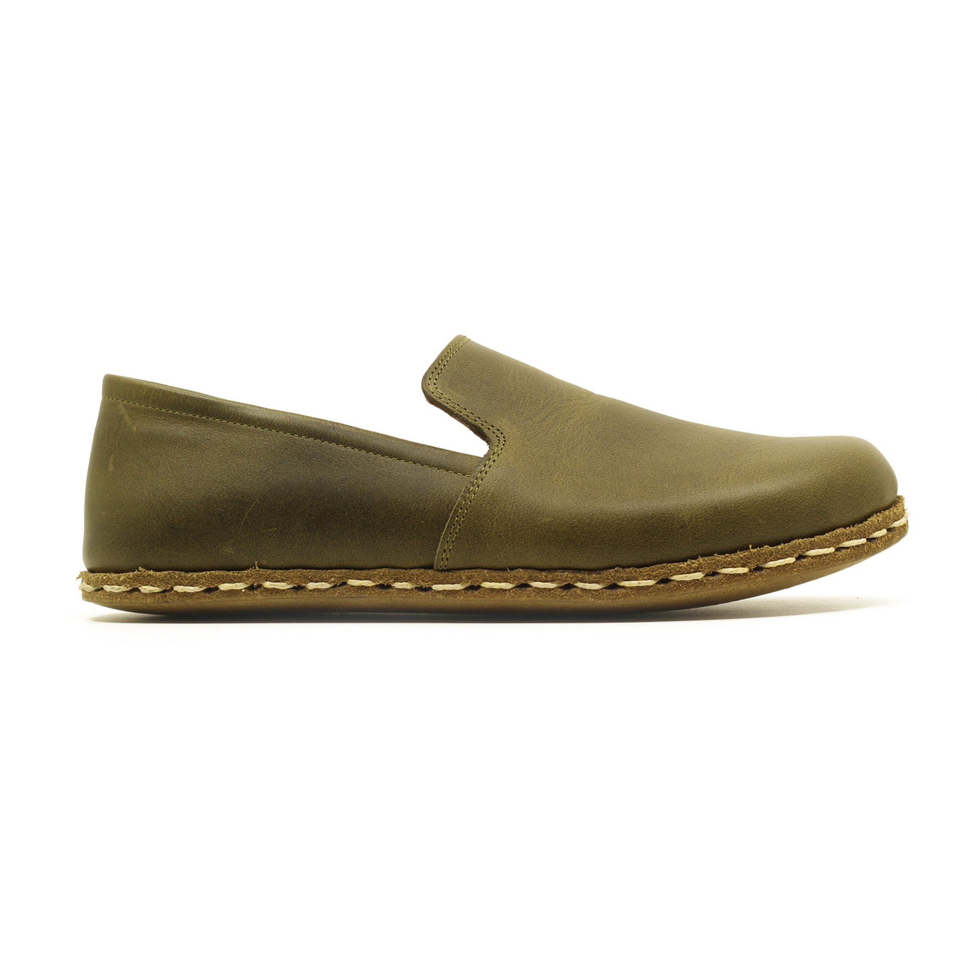 Barefoot Military Green Leather Women's Shoes "Modern Style"-Women Barefoot Shoes Modern-nefesshoes-3-Nefes Shoes