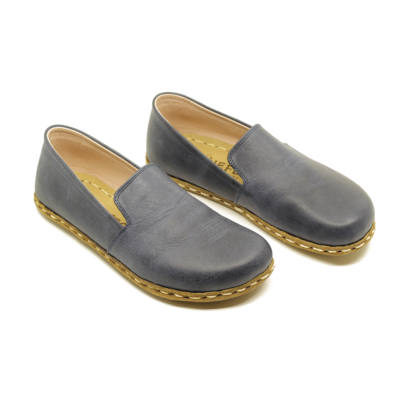 Barefoot Navy Blue Leather Women's Shoes "Modern Style"-Women Barefoot Shoes Modern-nefesshoes-3-Nefes Shoes