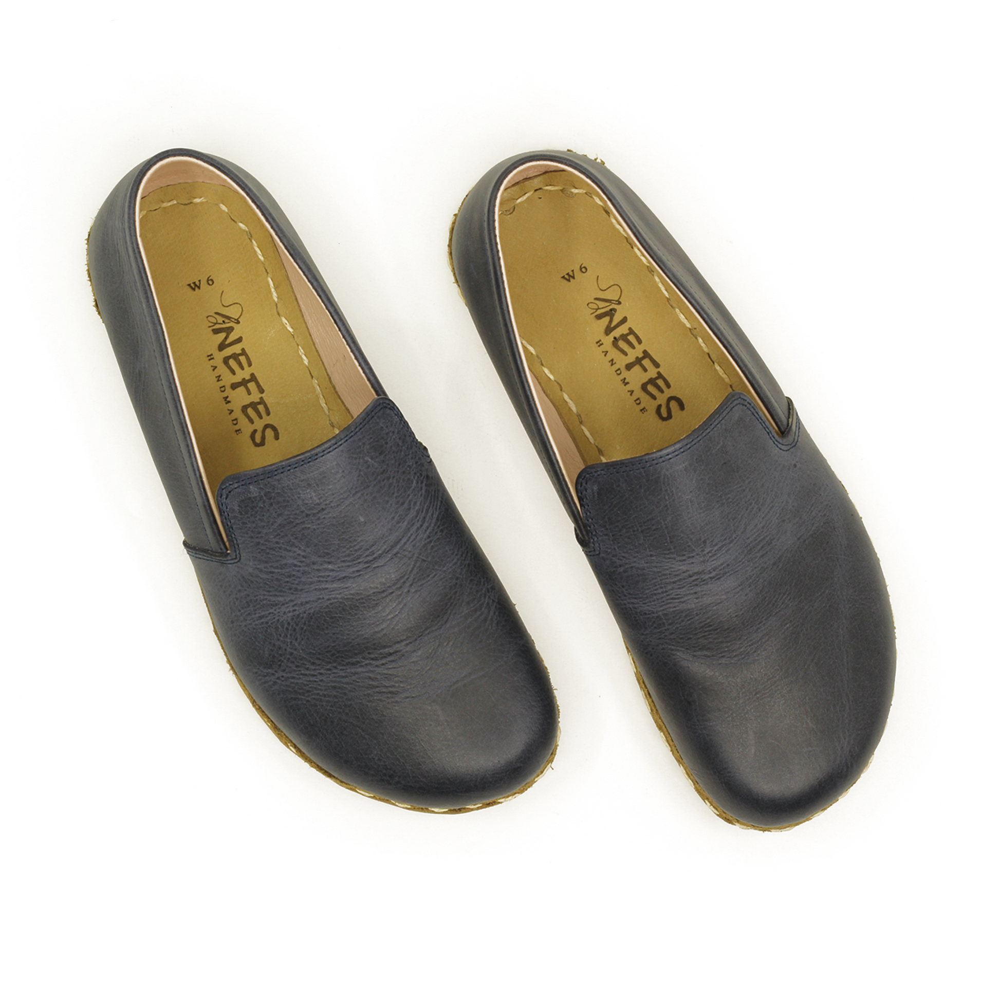 Barefoot Navy Blue Leather Women's Shoes "Modern Style"-Women Barefoot Shoes Modern-nefesshoes-3-Nefes Shoes