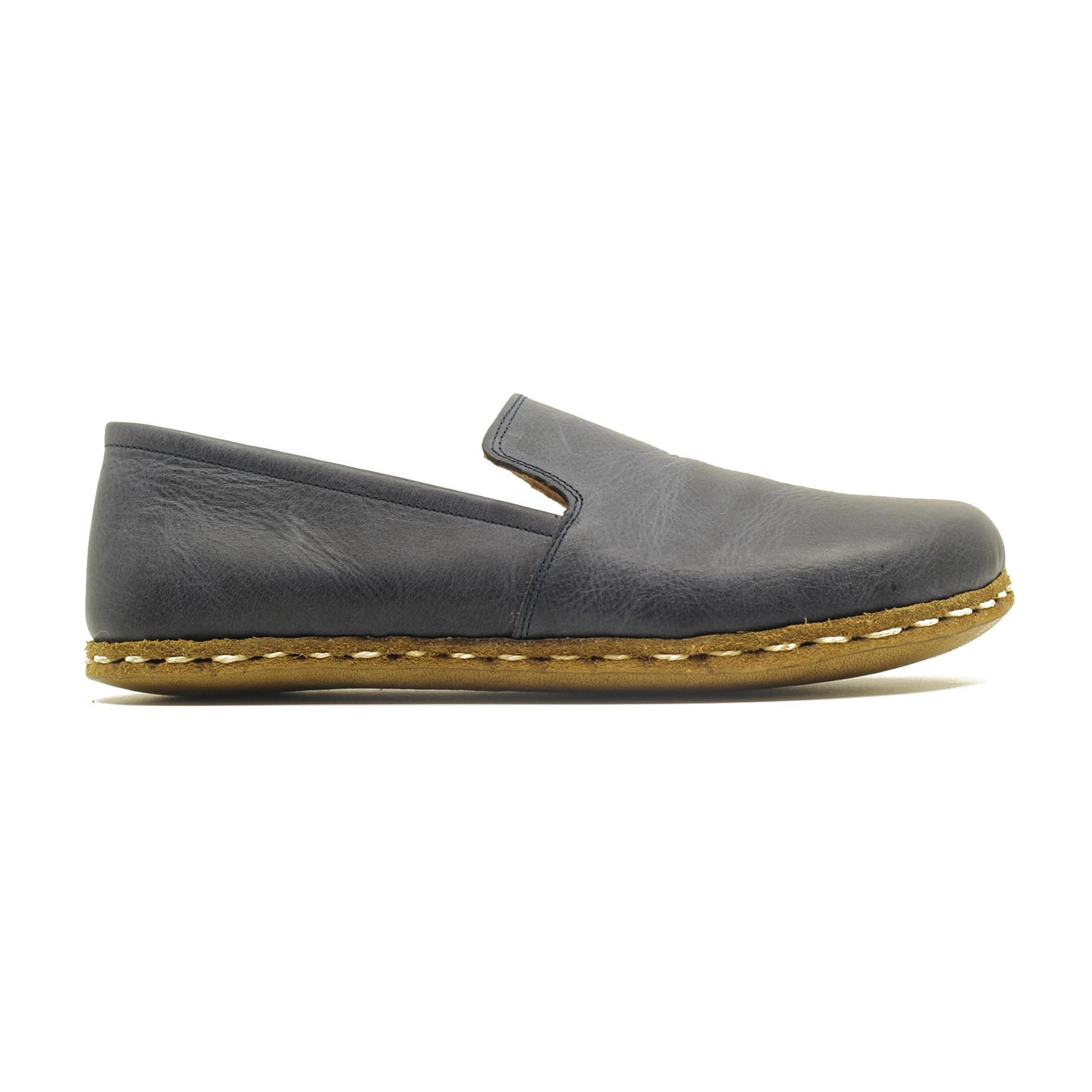 Barefoot Navy Blue Leather Women s Shoes Modern Style