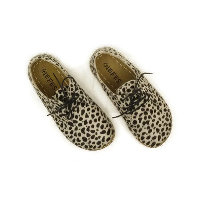 barefoot oxford shoes women laced leopard style