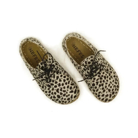 barefoot oxford shoes women laced leopard style