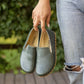 barefoot shoes women green leather toledo style
