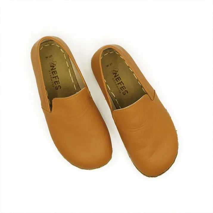 barefoot womens shoes handmade light orange