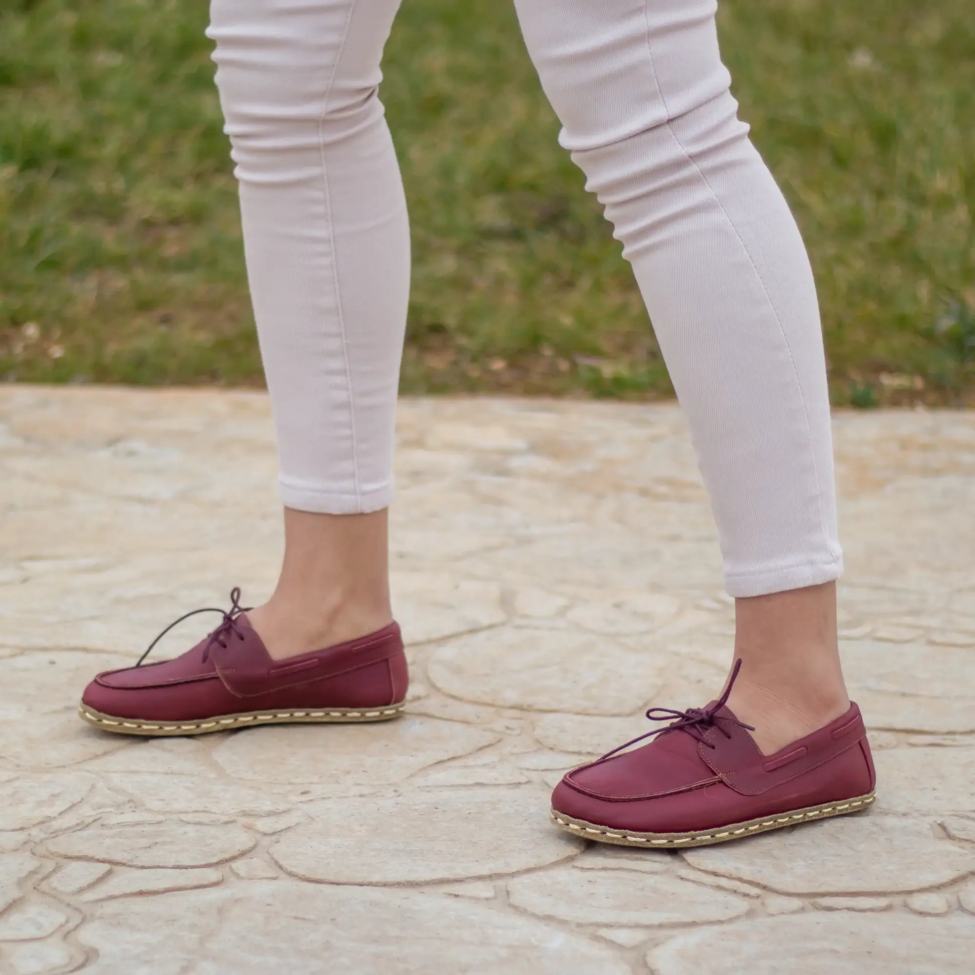 barefoot womens stylish burgundy minimalist shoes