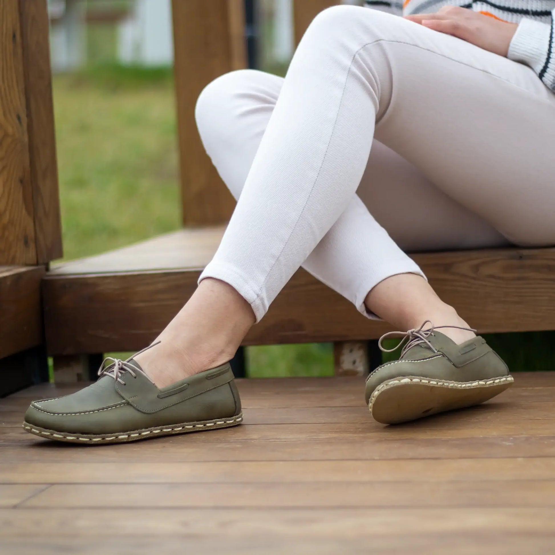 barefoot womens stylish military green minimalist shoes