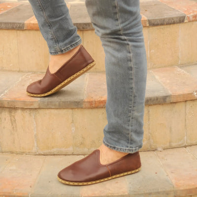 bitter brown barefoot grounding shoes for men