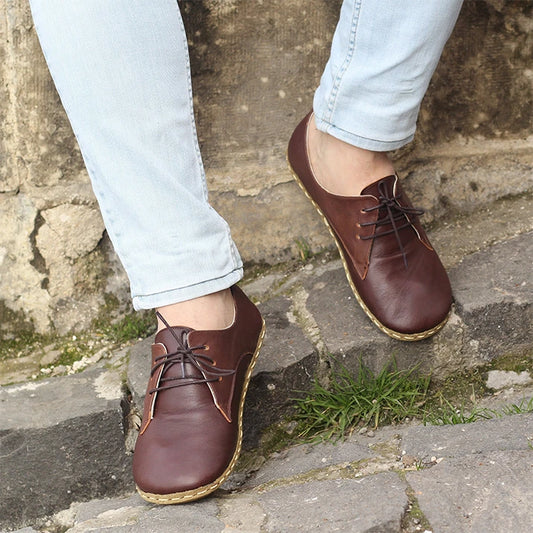 bitter brown barefoot lace up mens shoes