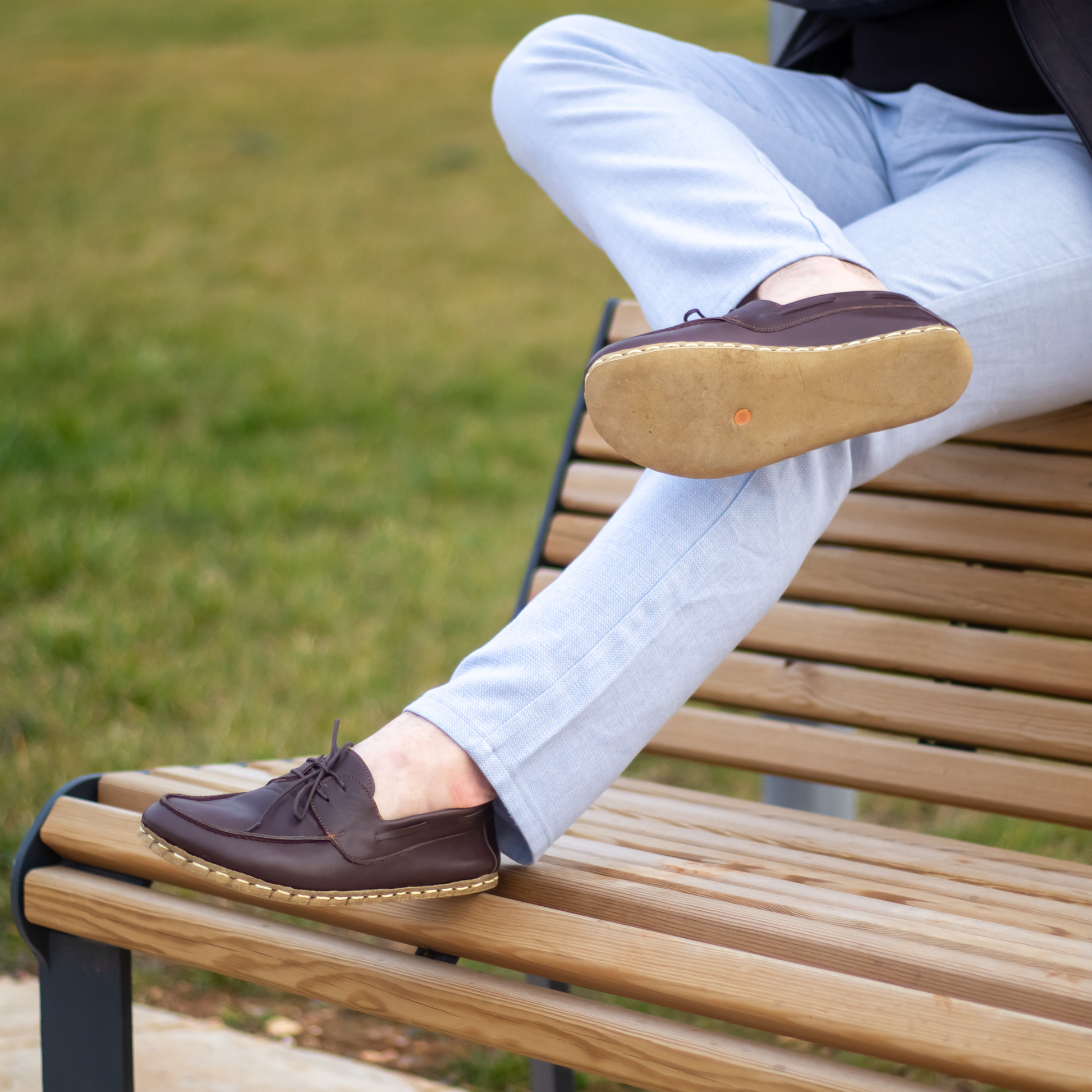 Bitter Brown Men's Leather Earthing Barefoot Shoes-Men Barefoot Shoes Modern-Nefes Shoes-5-Nefes Shoes