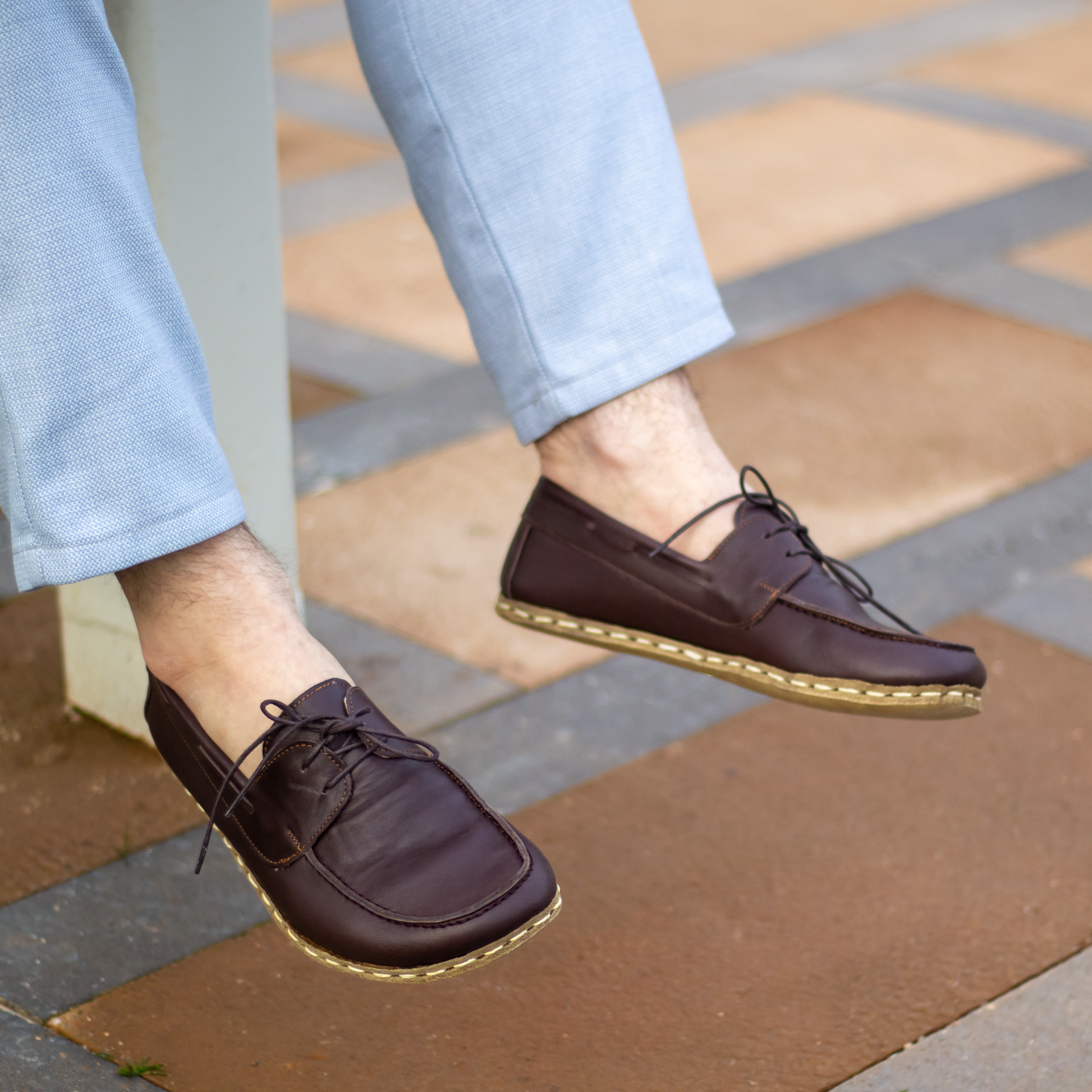 Bitter Brown Men's Leather Earthing Barefoot Shoes-Men Barefoot Shoes Modern-Nefes Shoes-5-Nefes Shoes