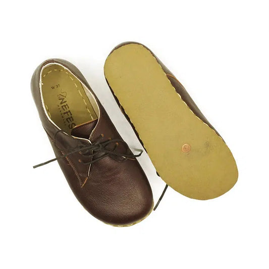 bitter brown oxford style lace up womens shoes