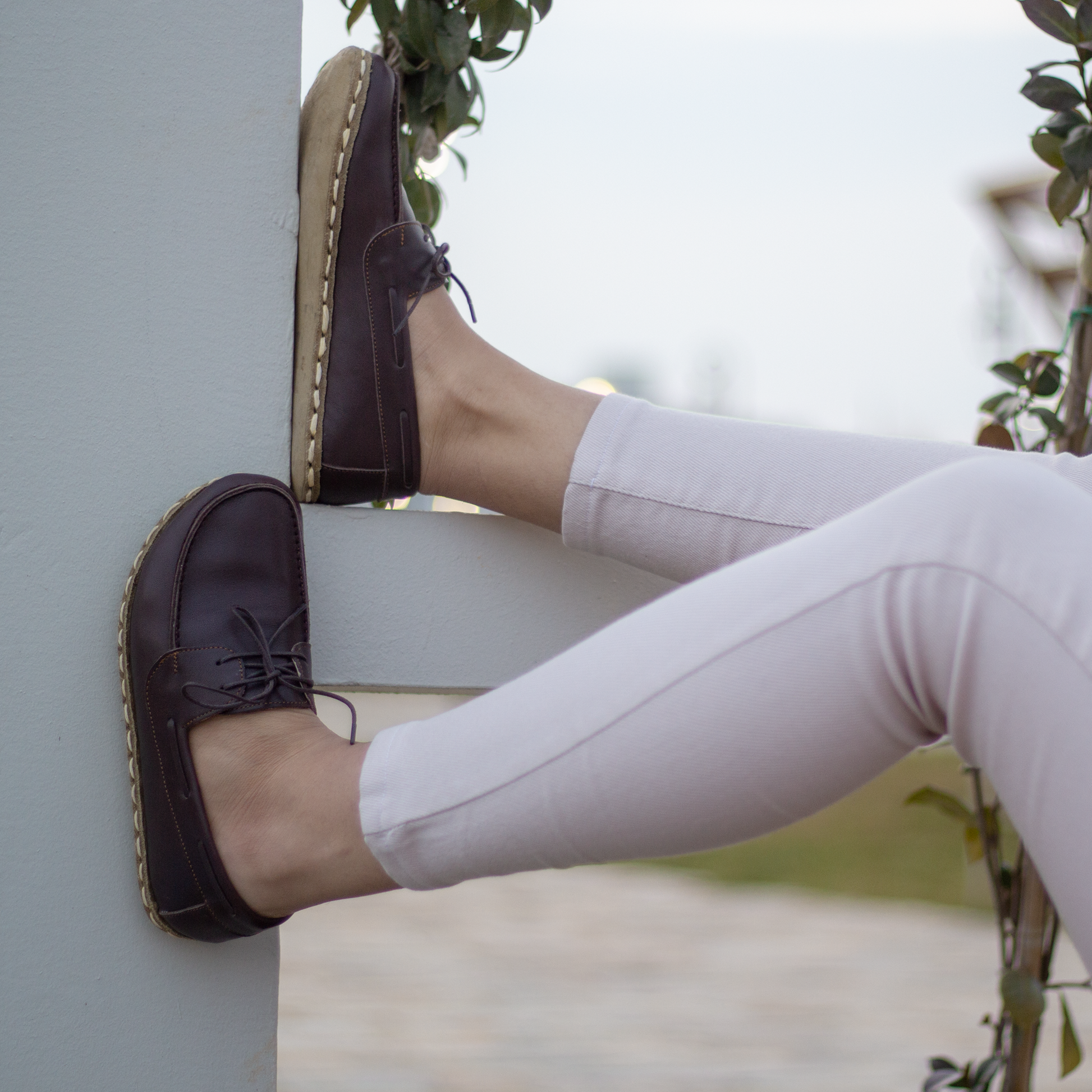 Bitter Brown Women's Leather Earthing Barefoot Shoes-Women Loafers-Nefes Shoes-5-Nefes Shoes