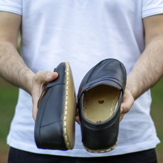 black barefoot shoes mens leather