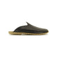 black closed toe leather womens slippers