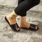 black leather slippers women handmade comfort