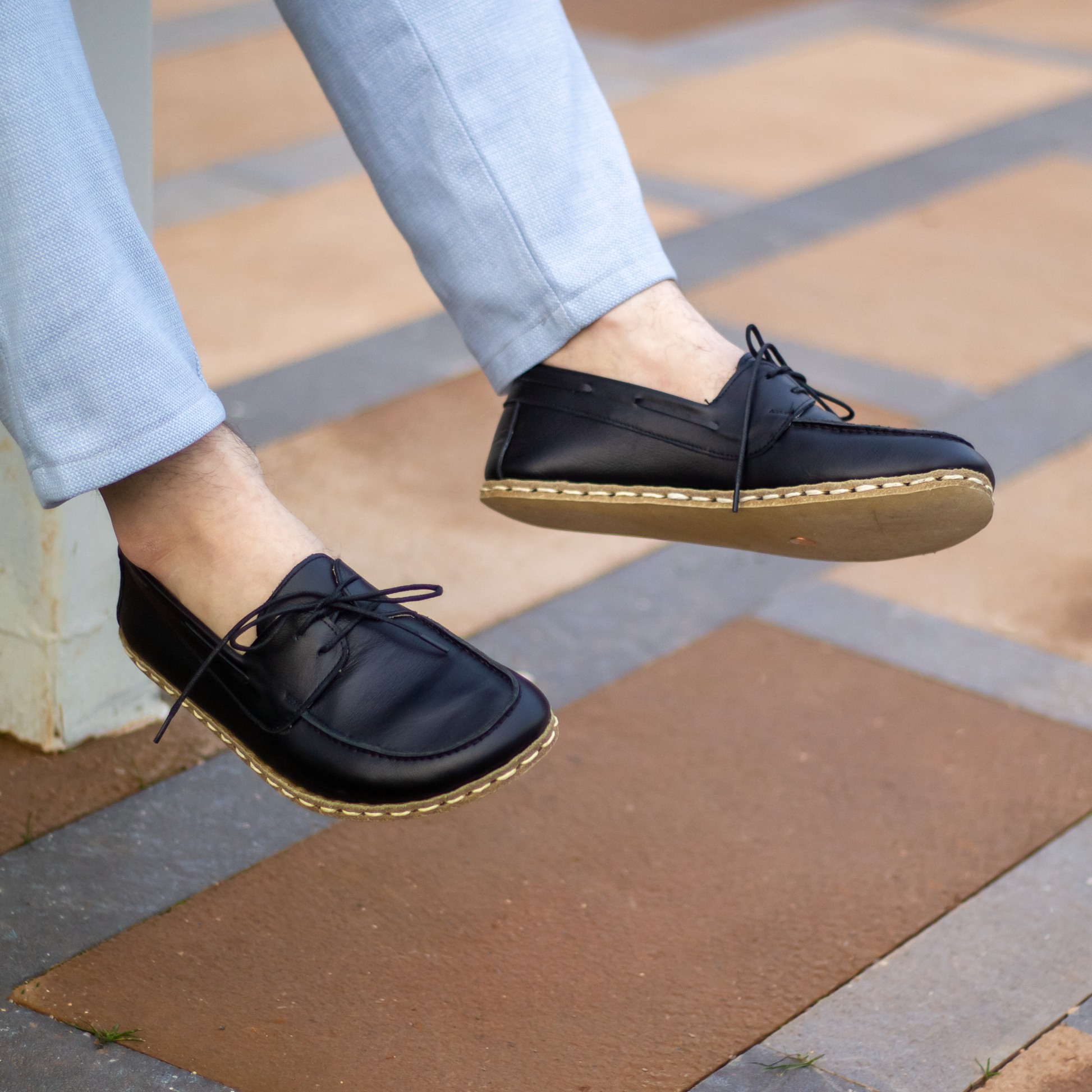 Black Men's Leather Earthing Barefoot Shoes-Men Barefoot Shoes Modern-Nefes Shoes-5-Nefes Shoes