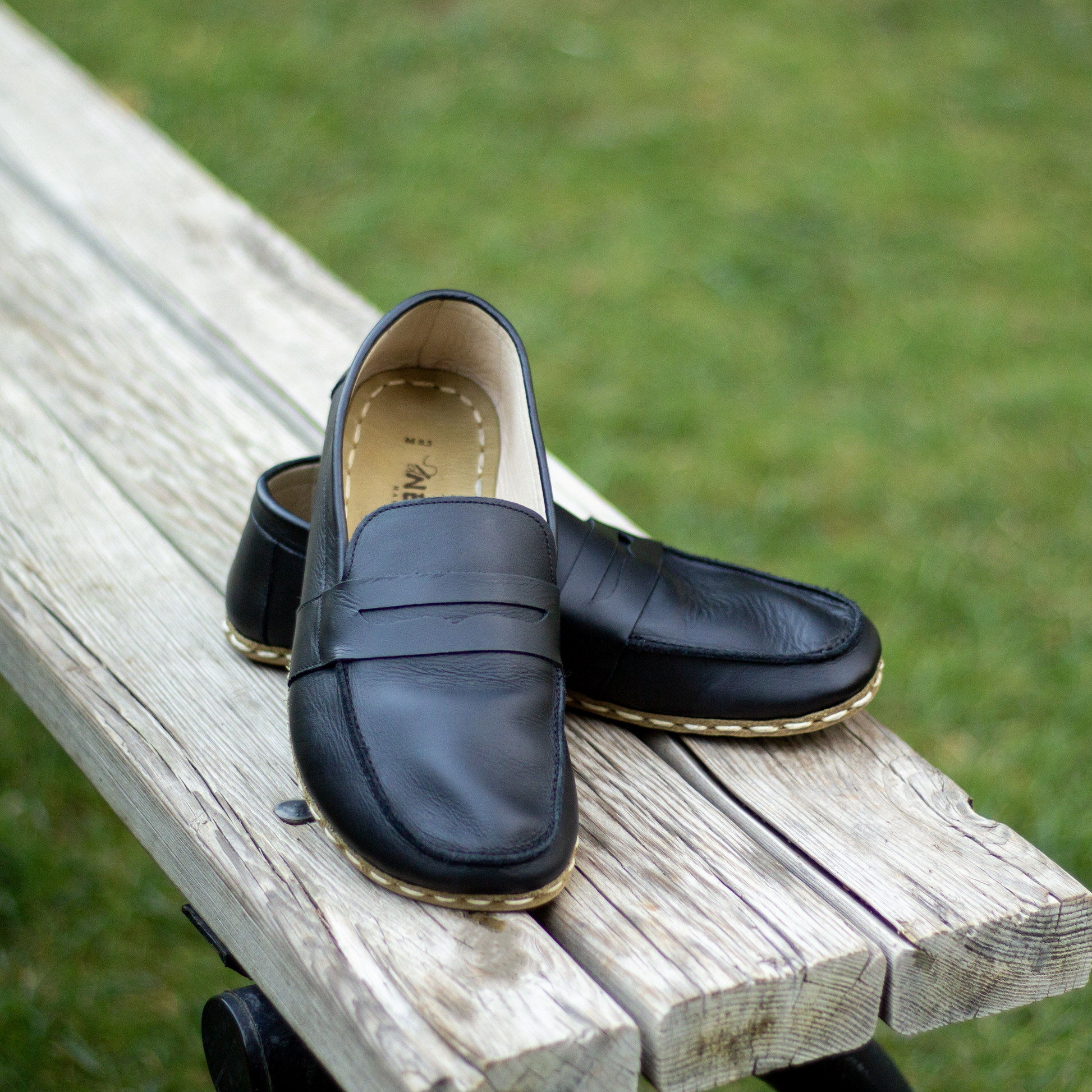 black mens shoes leather barefoot