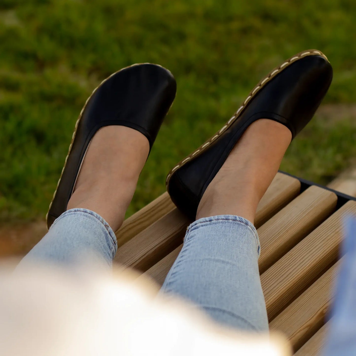 black womens barefoot flat shoes