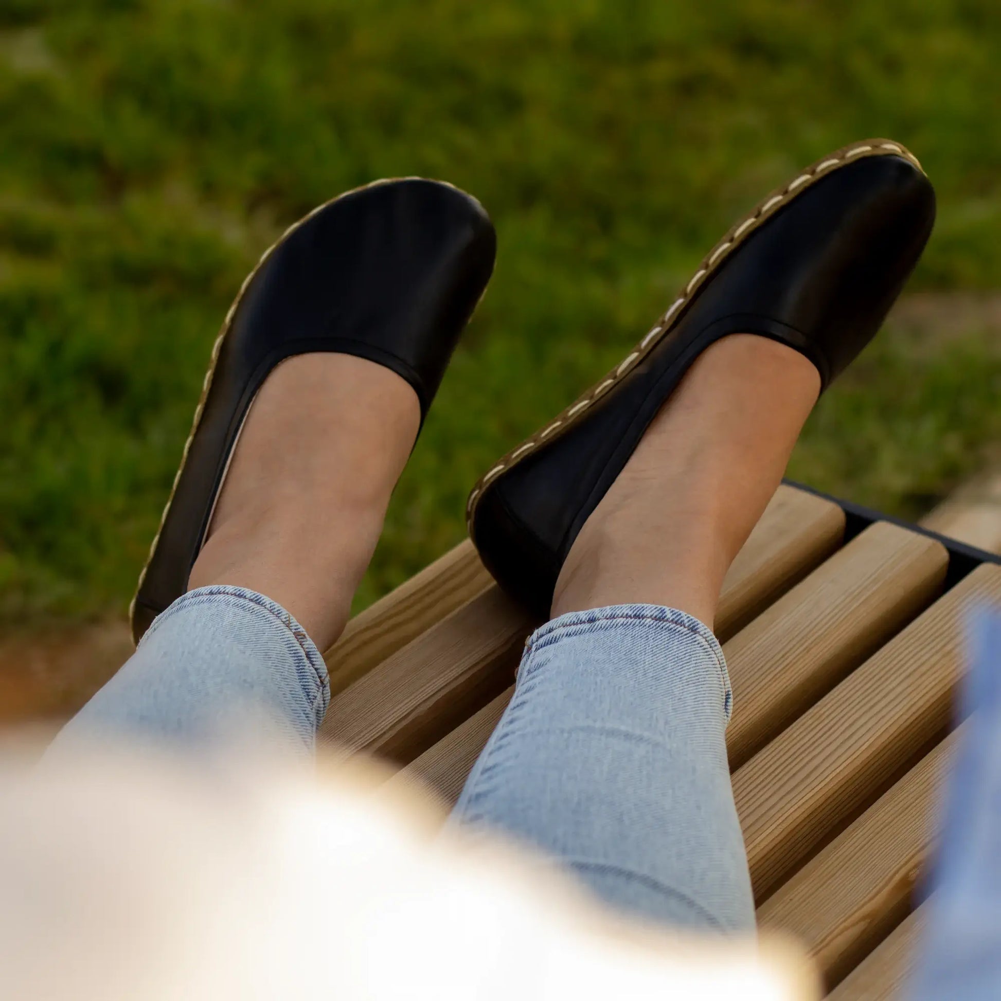 black womens barefoot flat shoes