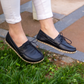 Black Women's Leather Earthing Barefoot Shoes-Women Loafers-Nefes Shoes-5-Nefes Shoes