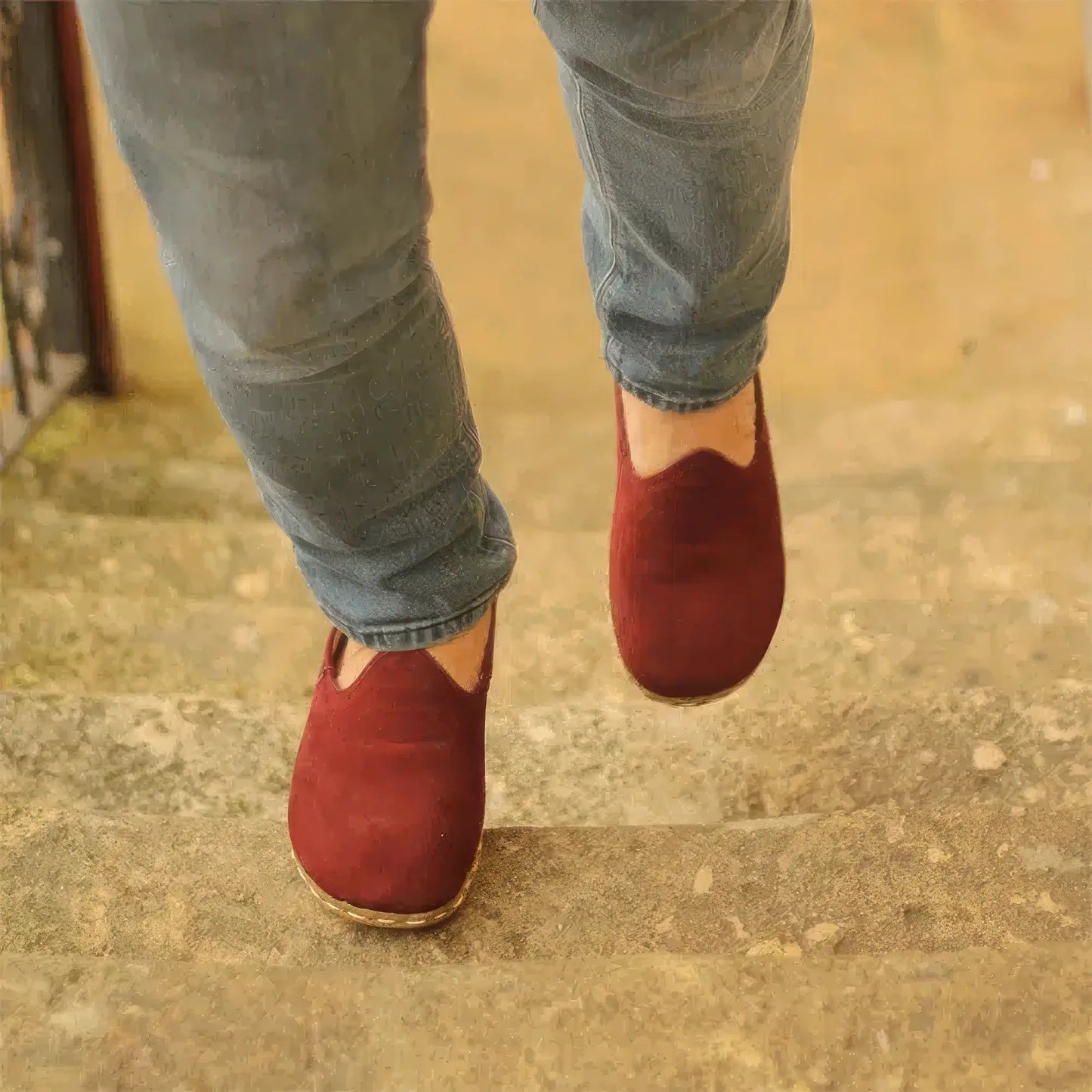 burgundy barefoot shoes for men nubuck leather