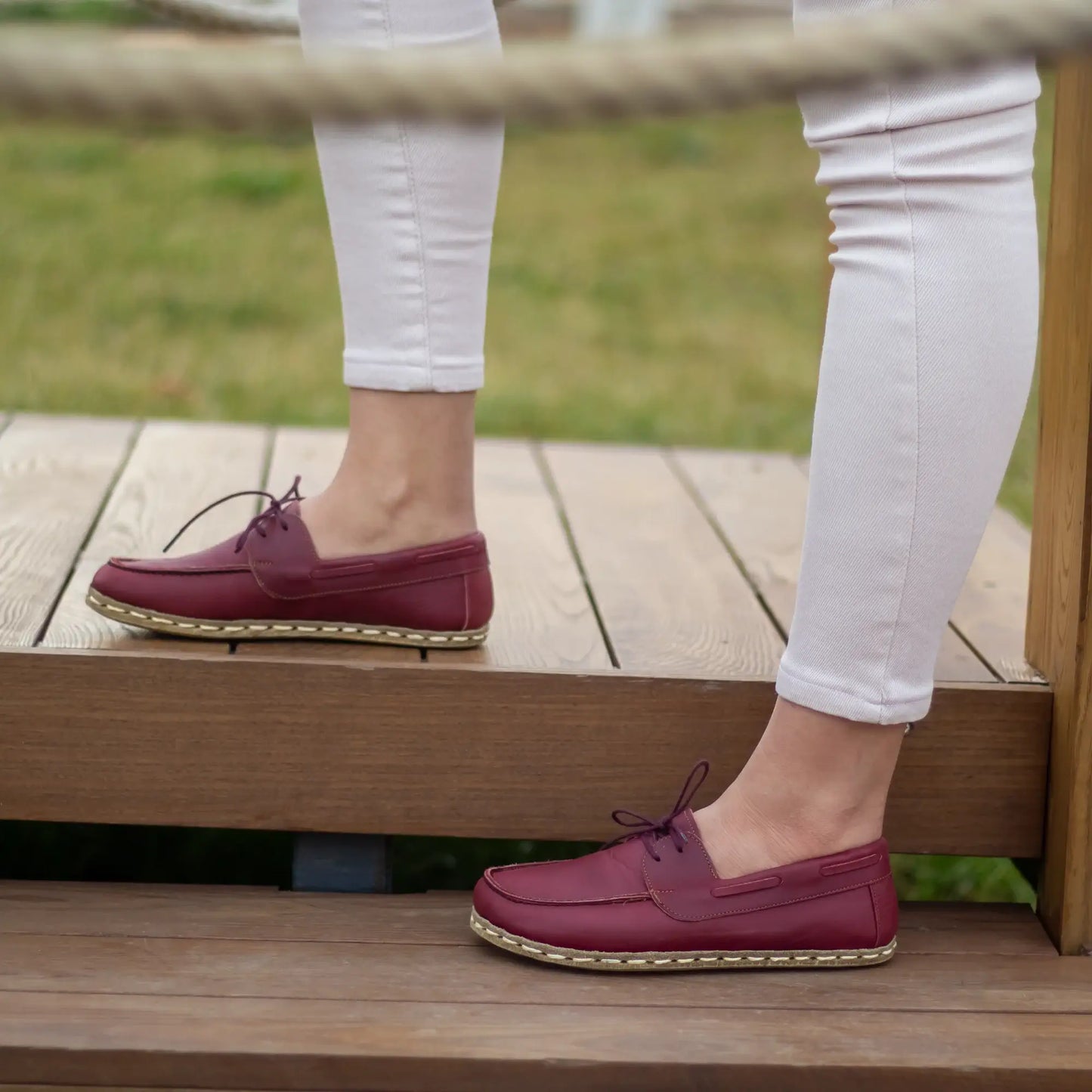 burgundy leather barefoot minimalist shoes for women