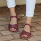 Burgundy Leather Women's Huarache Barefoot Sandals-Women's Sandals-Nefes Shoes-3-Nefes Shoes