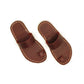 burgundy one toe leather slippers handmade comfort